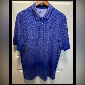 Nike Dri-FIT Vapor Standard Fit Graphic Golf Polo Vented Neck Concord Blue Large